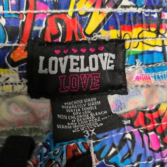LoveLove Women's Graffiti Print Jogger Pants 3X Colorful Streetwear - Picture 6 of 16